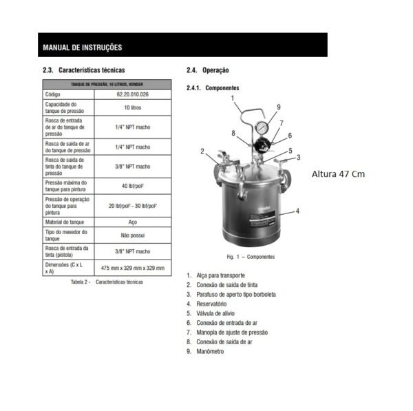 Tanque de pintura 10 Litros - Vonder  S/Acessórios - Image 6